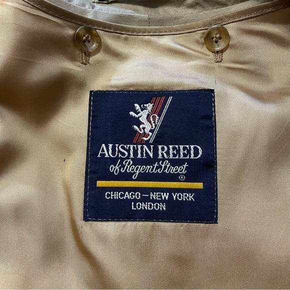 Austin Reed Vintage Mens Khaki Long Trench Coat with Removable Wool Liner 40R - Picture 8 of 12